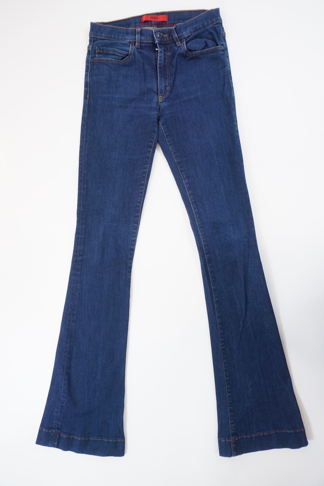 HUGO BOSS Red Women's Jeans Ginas W27 L34 27/34 Blue Dark Blue Flares F2274 image 2