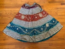 Garba Gray Blue Orange  Maroon Design Bhandni Chaniya Lengha Skirt With Dupatta