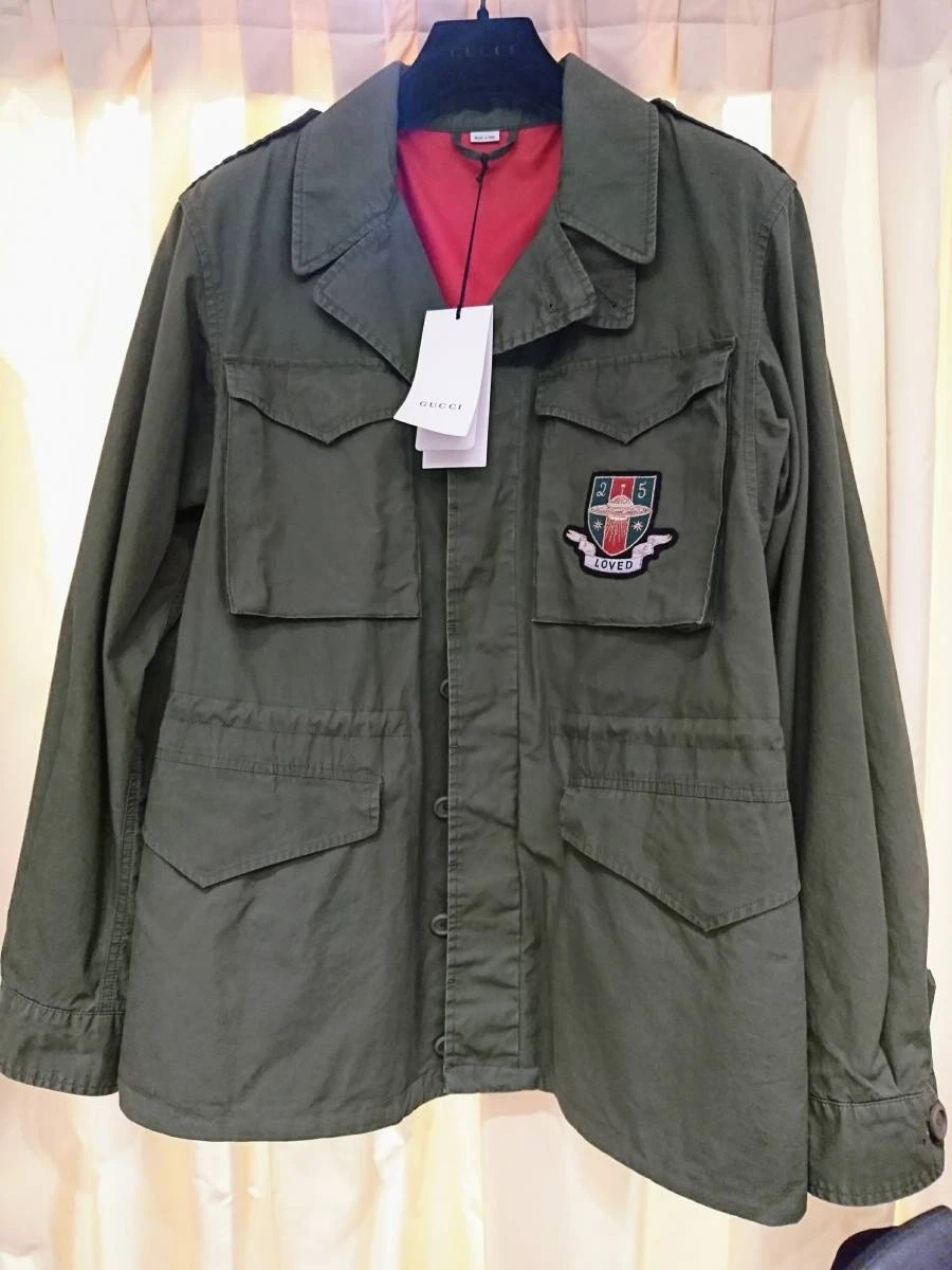 Giacca militare usata Gucci M 65 giacca mod cappotto da uomo taglia 48 fodera rossa