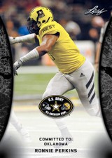 RONNIE PERKINS 2018 LEAF 1ST EVER PRINTED HIGH SCHOOL ARMY ROOKIE CARD! OKLAHOMA