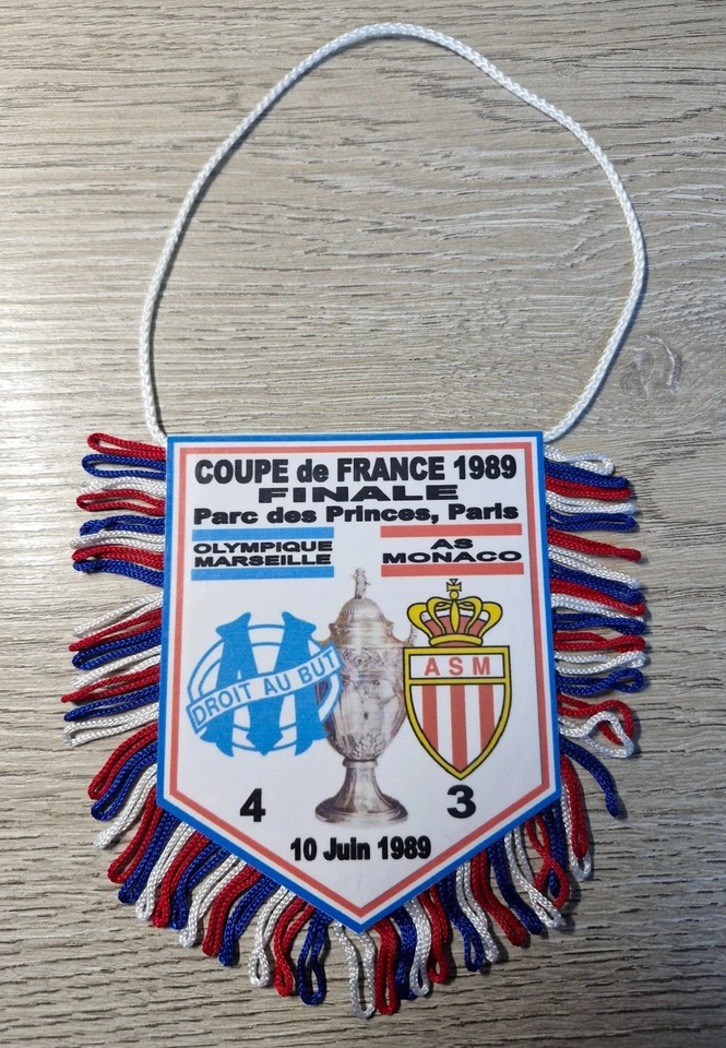 FANION FOOTBALL FINALE COUPE de FRANCE 1988/1989 OM MARSEILLE - AS MONACO - Photo 1/1