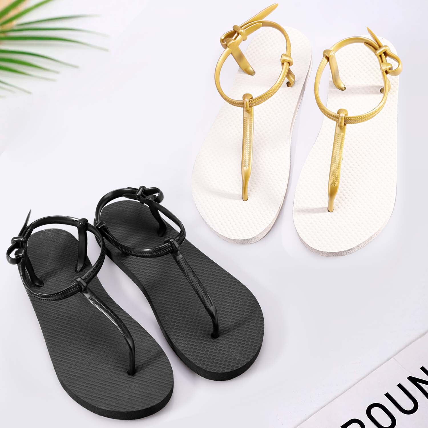 Low-Wedge Women Orthopedic Sandals Casual Flat Shoes Flip Flops Ladies Anti-Slip