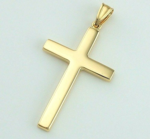 9ct Yellow Gold Cross Pendant Necklace 