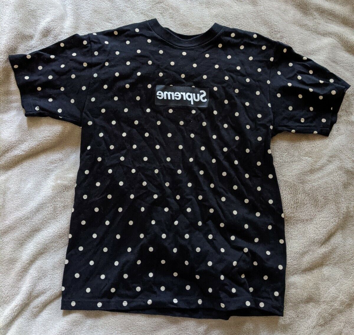 Supreme x Comme Des Garcons CDG Polka Dot Box Logo T Shirt Black