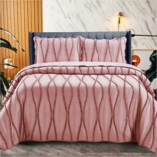 Quilted Bedspread Throw Embossed Bedding Set Single Double King Size Bed Set