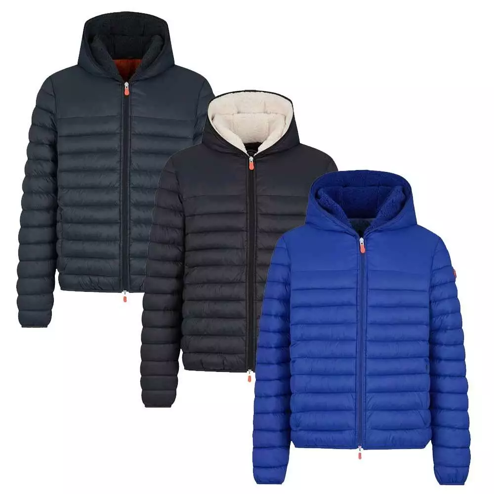 NEW Save the Duck D39050M Men's Nathan Faux Fur Lined Hooded Jacket