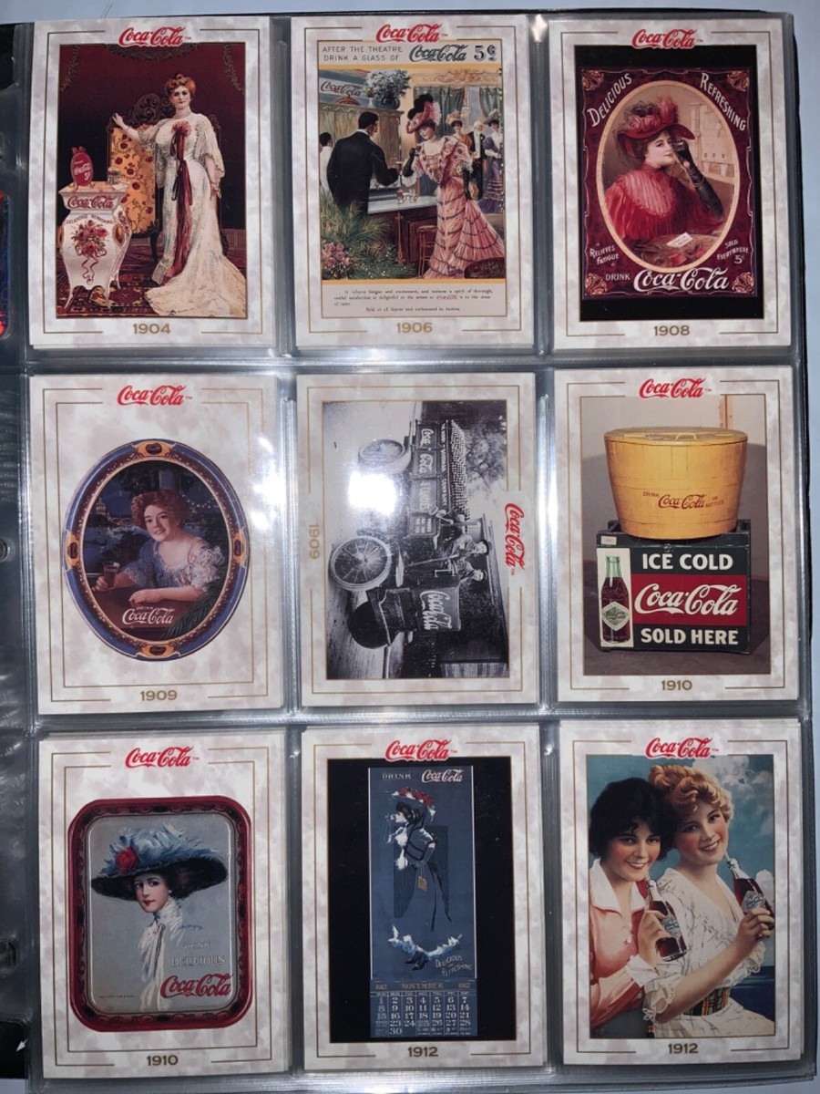 1993 Coca Cola Series 1 Collection 100 Base Cards + 8 Coke Caps +