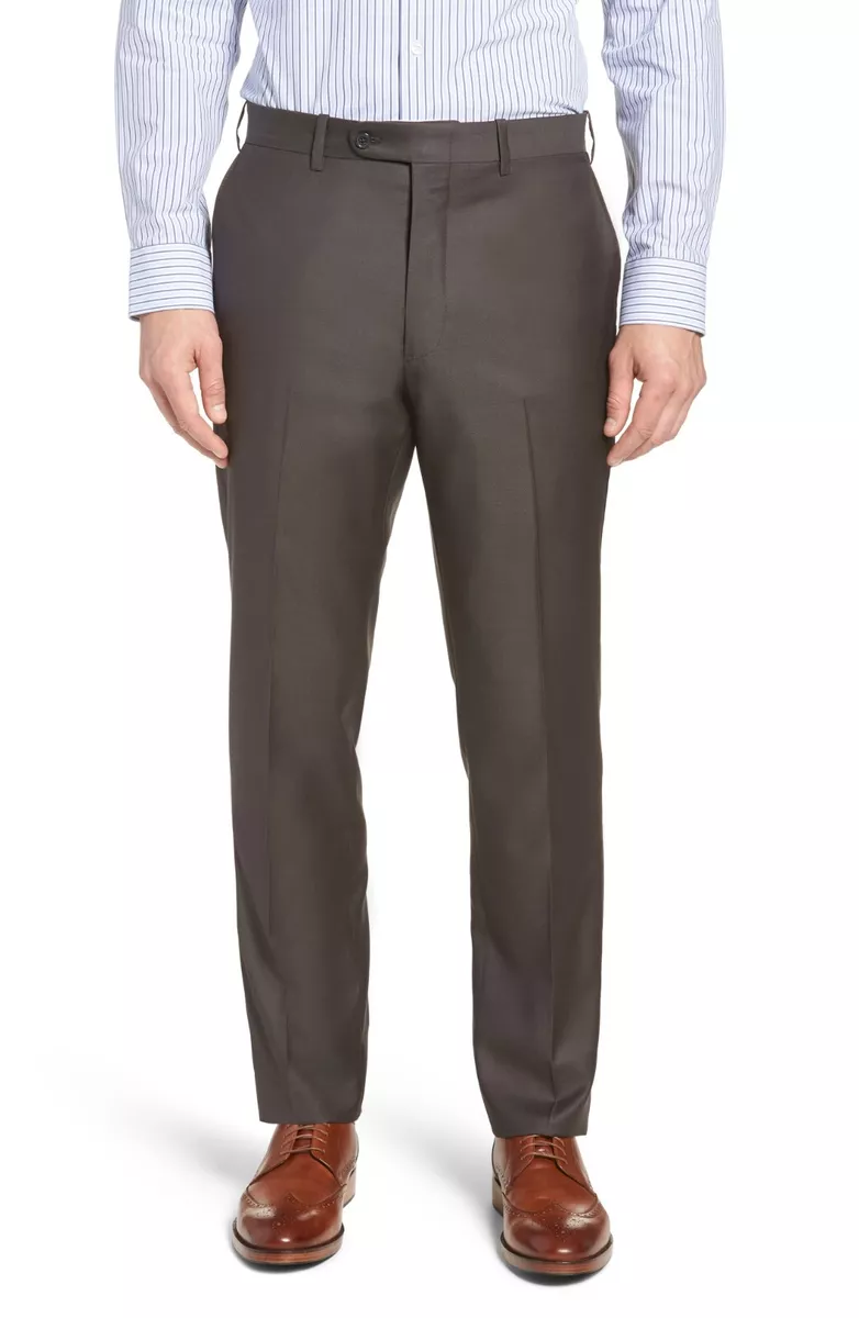 Nordstrom Torino Classic Fit Flat Front Dress Pants Taupe Big Tall Sz 40W 149