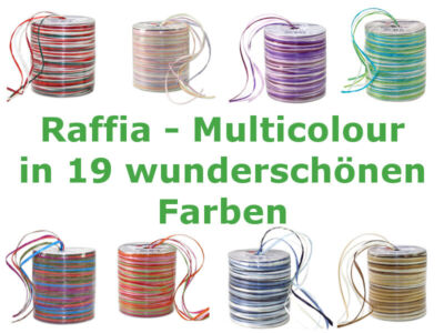 Raffia Multicolour Bast / Geschenkband / Dekoband / Schleifenband 