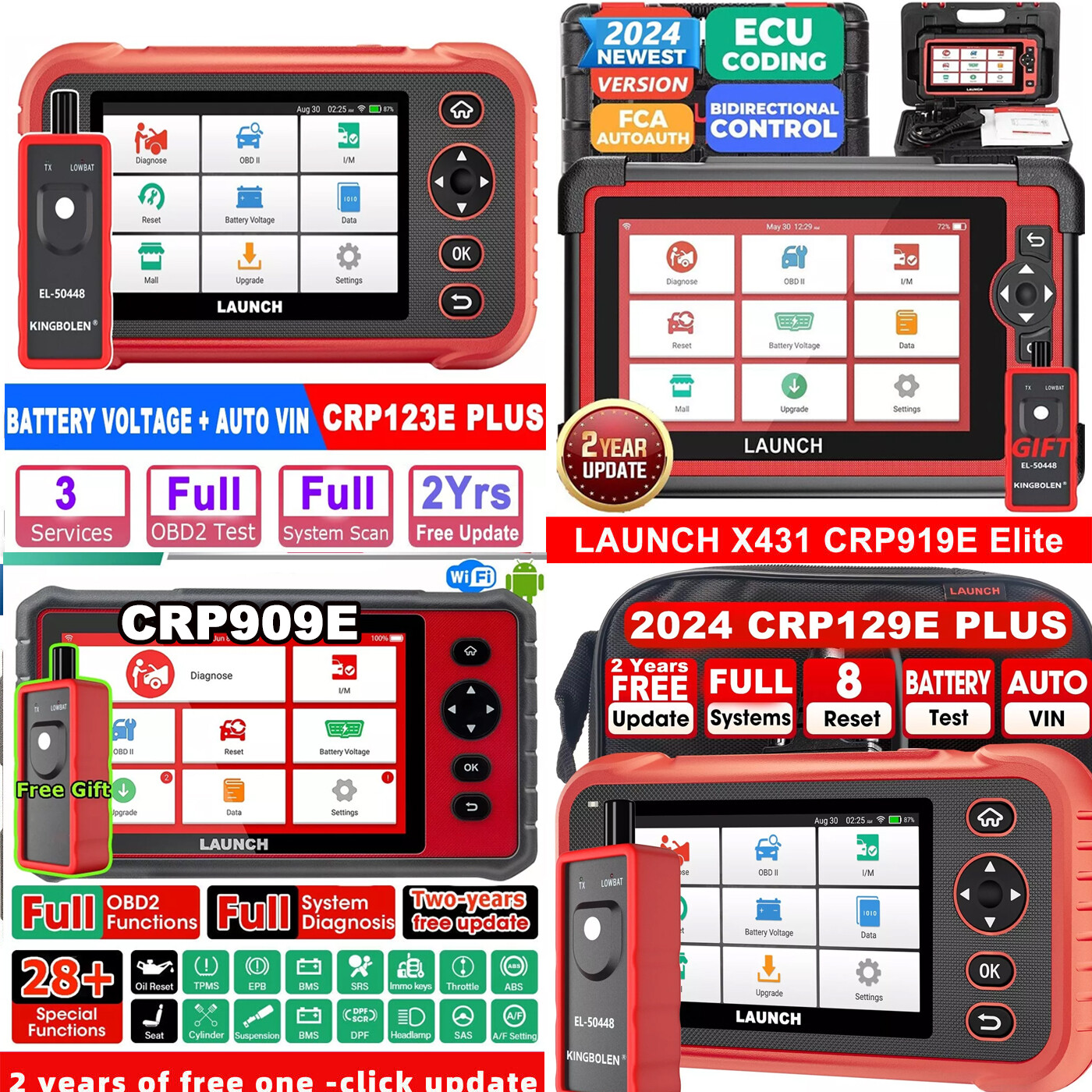 LAUNCH CRP919E CRP129E CRP123E PLUS OBD2 Scanner Car Diagnostic Tool All System