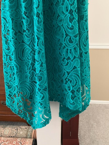 Material Girl Blue Green JUNIORS Lace Party DRESS. Size Small. Pretty! - Picture 8 of 9