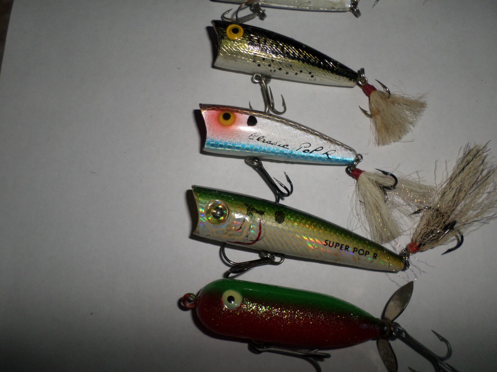 8 TOPWATER LURES, Rebel Pop r Zell Rowland & Heddon Torpedo & Zara Spook Used - Image 3