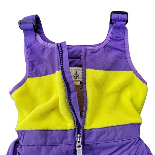 Lands End Kinder Kleinkind 2T Squall Grow-a-Longs Schneelätzchen lila/Neongelb - Bild 4 von 12