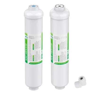 10"x2" 1/4" FNPT/Quick Connect T33 Inline Post Carbon Water Filter Cartridge NSF