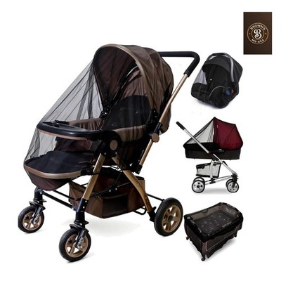 Baby Stroller Mosquito Net 2 Pack - Durable Mesh Protection for Bassinets, Cr...