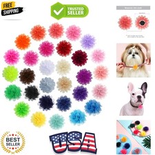 30 Pcs Dog Collar Flowers Bulk Dog Collar Charms Pet Flower Bow Ties for Cat ...