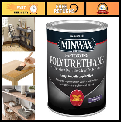 Fast Drying Polyurethane Wood Finish, Warm Satin, 1 Quart - Protective Coating