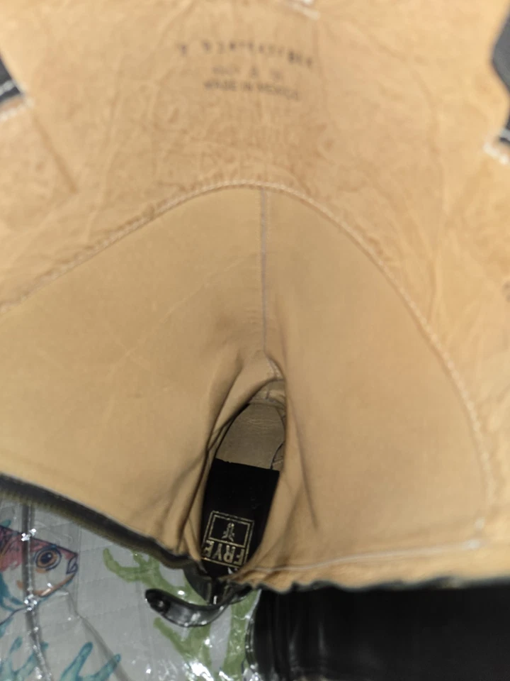 Botas altas Frye MELISSA con botones talla 9B botas de equitación de cuero para mujer negras Foto 4 de 4