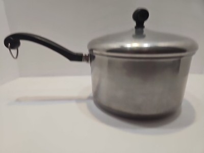 Vintage Farberware Pan Pot 3 Qt Quart Stainless Steel Lid Aluminum Clad USA 