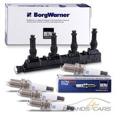 BERU ZÜNDSPULE + 4x ZÜNDKERZE FÜR OPEL AGILA ASTRA CORSA D MERIVA TIGRA 1.2 1.4