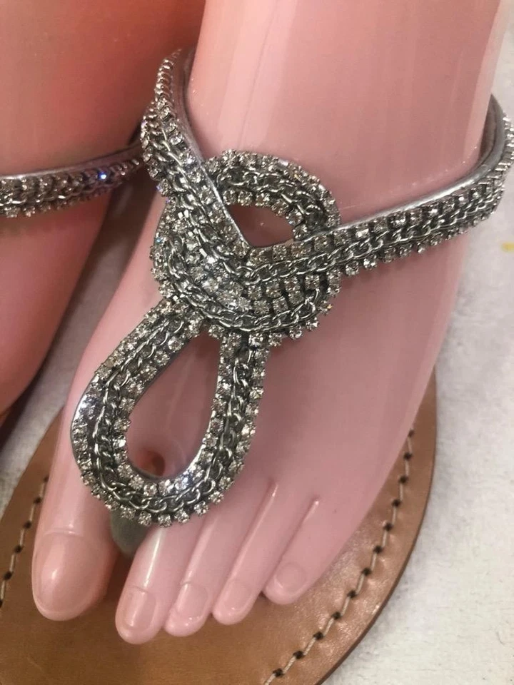 NUEVO SIN CAJA MYSTIQUE CRYTAL TANGA CUÑA SANDALIA TALLA 8 (san100 Foto 2 de 4