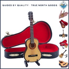 Charming Miniature Guitar for Home Decor  Collecting - Includes Stand  Case