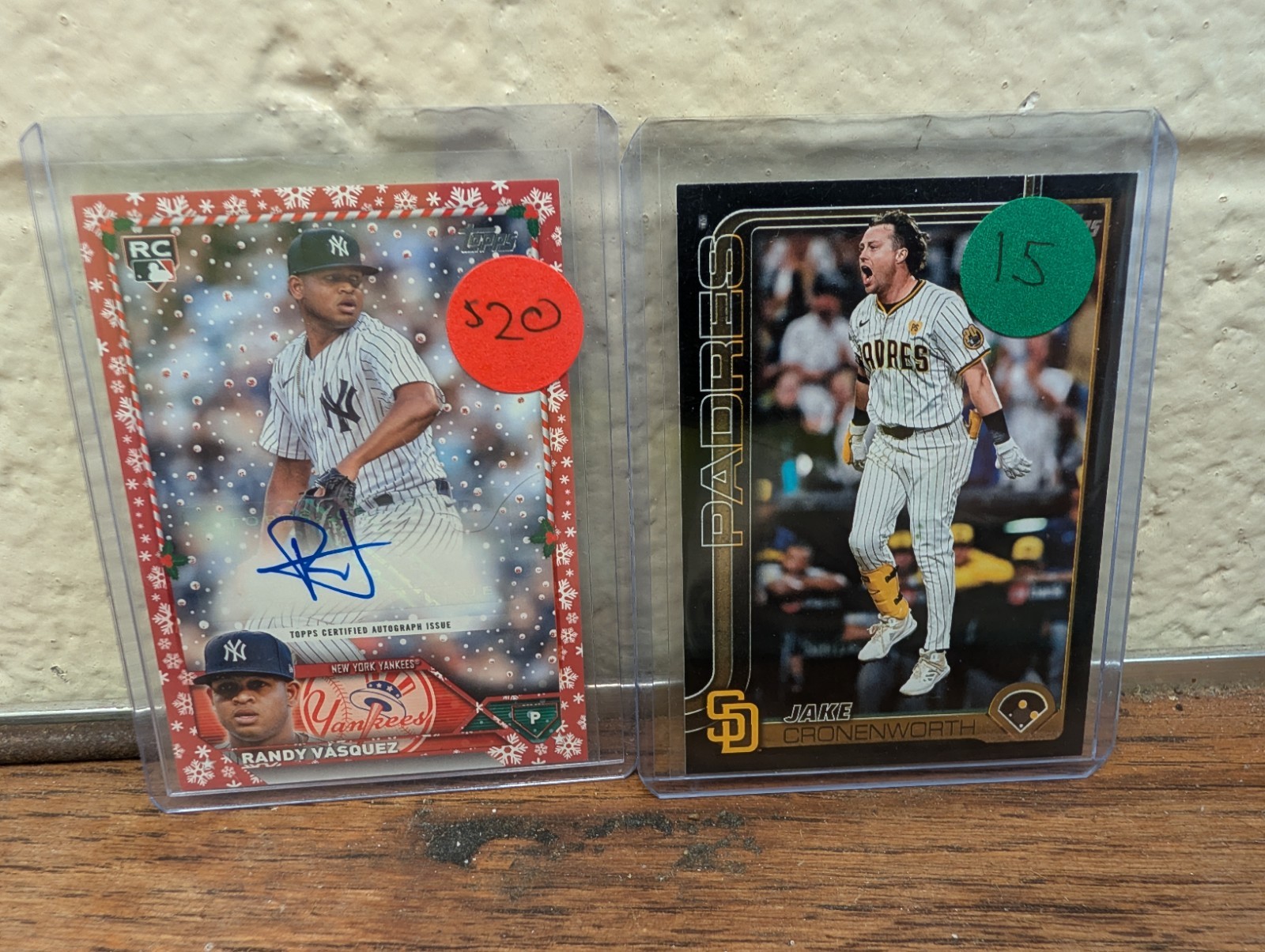 Randy Vasquez and Jake Cronenworth San Diego Padres  Singles