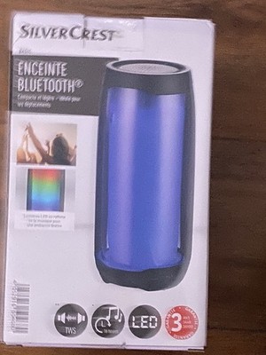 SILVER CREST Basic ENCEINTE BLUETOOTH Portable LED Colored Loud Speaker Sealed