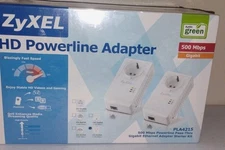 Zyxel Model PLA4215 Powerline Ethernet Plugs  Pair - New in Box
