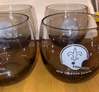 Set of 4 New Orleans Saints Smokey Wine Glass Drinkware Football NFL Mint — photo 4