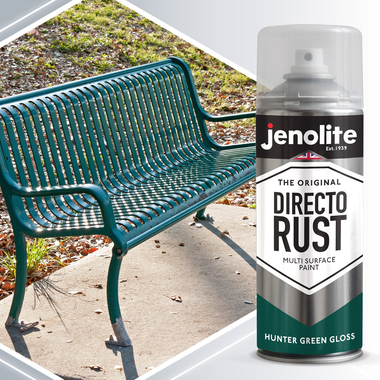 B&Q - Directorust All-In-One Multi-Surface PaintHunter Green Gloss400Ml Spray Can2-Pack - Image 2