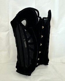 Agent Provocateur Knickers Forever Black Silk Velvet Mesh Corset Hook/Eye 3 S/M