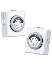 DEWENWILS 2 pack Indoor Outlet Timer Plug in Electrical Timer for Aquarium Lamp
