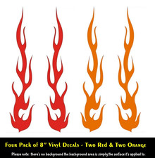 Tribal Flames Hot Rod Fire Four Vinyl Decals Car Truck Bike Helmet Motorcycle