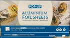 500 Pre Cut Individual Aluminium Pop Up Foil Sheets Food Baking BBQ 30cm x 35cm