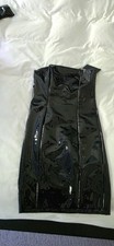 Pvc Mini Dress XS Sexy Club Vinyl Black LBD Shiny Kim Kardashian Party