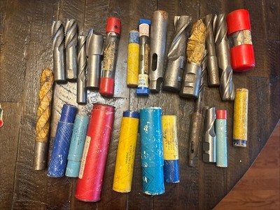 LOT OF 24 Large end mill Cleveland Twist Drill Morse Weldon Melon Tool Made USA