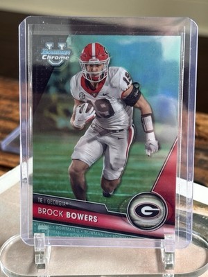 2023 Bowman University Chrome Brock Bowers #50 Aqua Refractor /299 Georgia