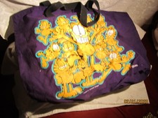 Vintage 1987 Garfield Zipper Hand Tote Bag By Jim Davis Made in USA