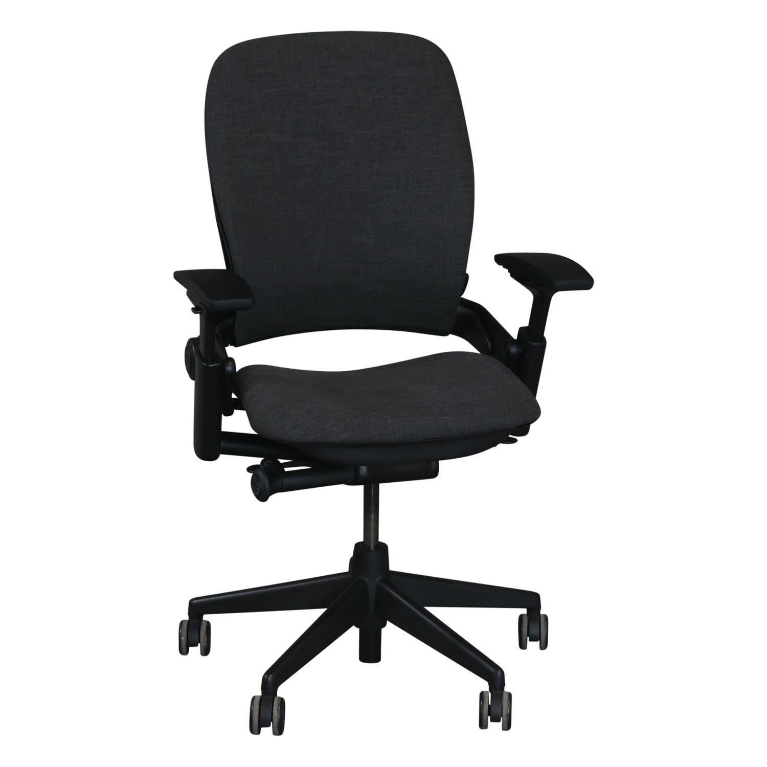 Steelcase Leap V2 Task Chair Smoke Gray Fabric Black Frame Adjustable Ergonomic