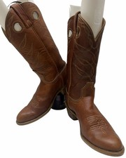 Vintage Acme Brown Leather Cowboy Western Boots USA Made Size 6.5 C Women’s