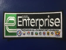 RARE USS Enterprise CVN-65 Navy Patch 7x3~ Last Deployment Cruise 2012