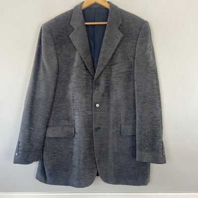 Salvatore Giovanni Blazer Sakko Herren 42R Grau Cord Line Style PBN Wollmischung
