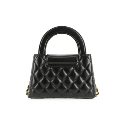 CHANEL Kelly Cross Shoulder Handbag Mini Women's Black 7.4x2.7x5