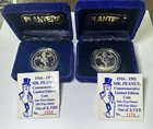 Lot Of 2 Mr. Peanut Troy Ounce .999 Commemorative 1916-1991 And Pocket Knife