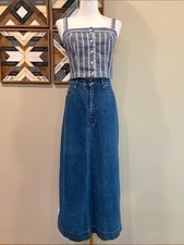Vintage Ralph Lauren 80s Long Denim Blue High-Rise Jean Skirt Medium / 10