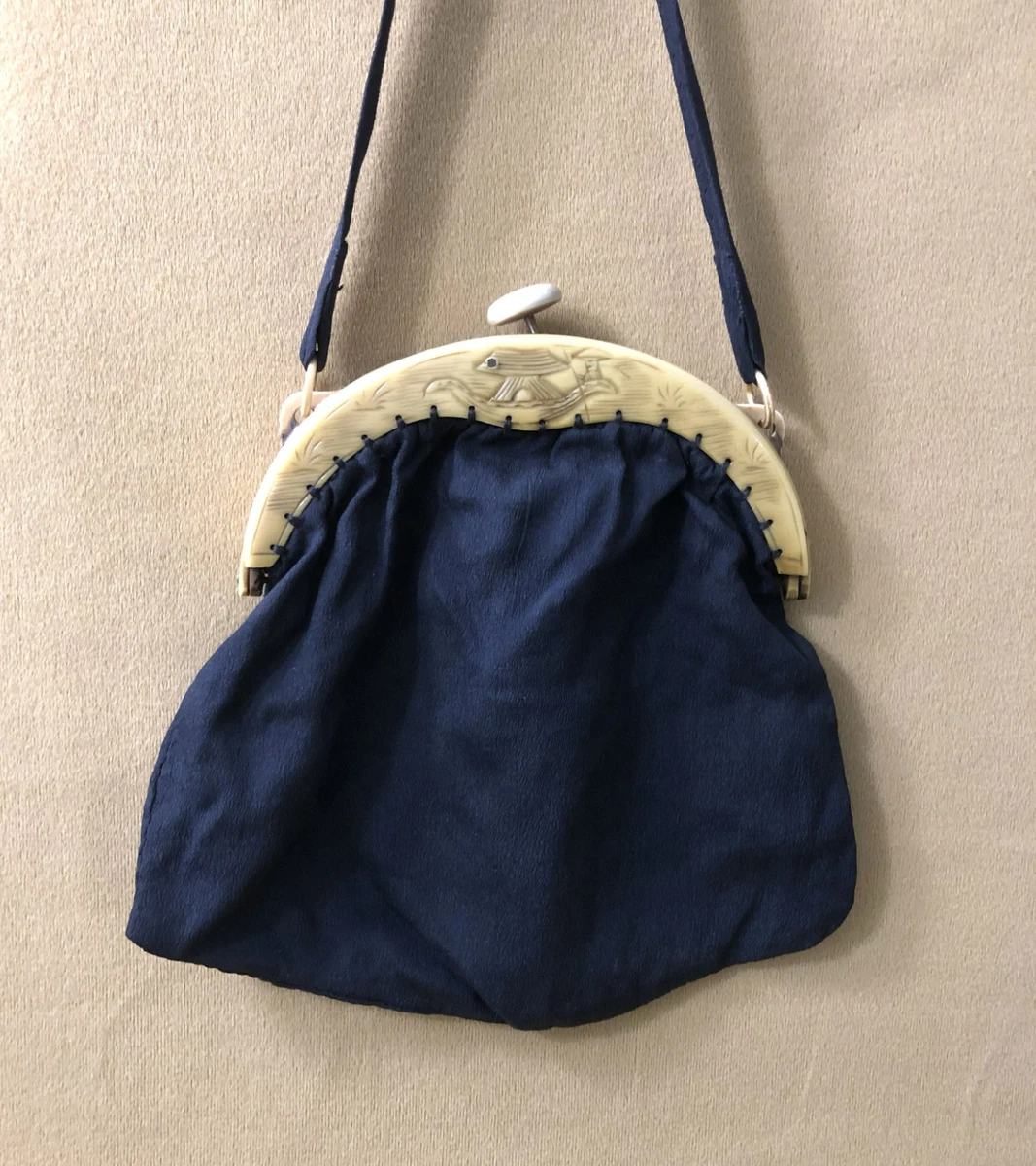 Fermoir De Sac à Main Ancien En Laiton Décoré - Doré, Bon état, Style Bandoulière, Occasion