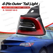 4Pin Passenger Outer Rear LED Tail Lamp Amber For 2021-2024 Tesla Model 3 Y