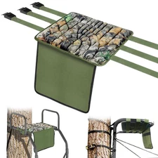 Tree Stand Seat Replacement with Pocket, Universal Memory Foam Hunting Seat C