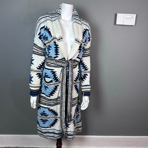 Faherty duster small Paloma NWT Southwestern aztec blue shawl B.Yellowtail